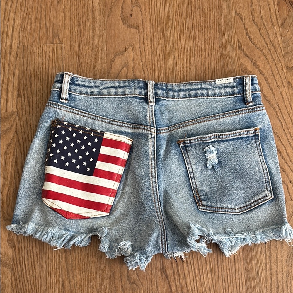 Almost Famous Blue Distressed Jean Shorts